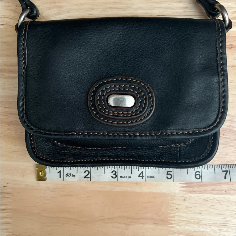 Fossil Black Leather Crossbody Bag